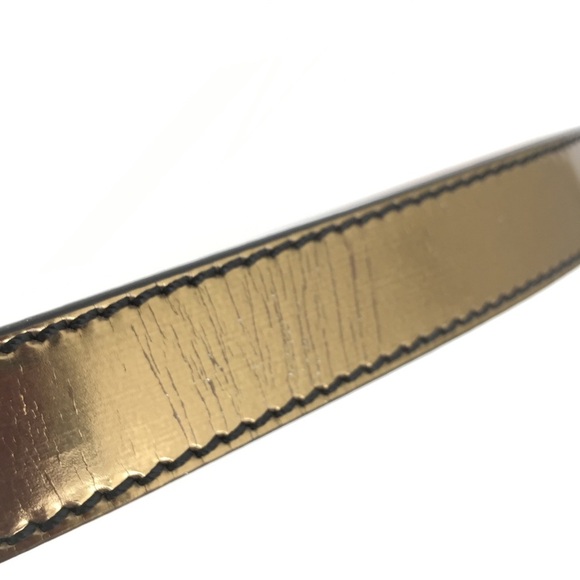 Fendi Belt Bronze Metallic Italian Patent Leather Designer Smooth Shiny main image 13